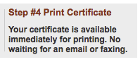 Step 4 Print Certificate
